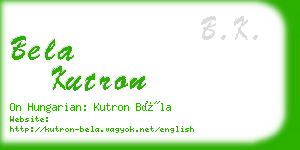 bela kutron business card